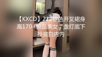 【KXCD】212棕色开叉裙身高170+极品美女，盏灯底下抄底白内内